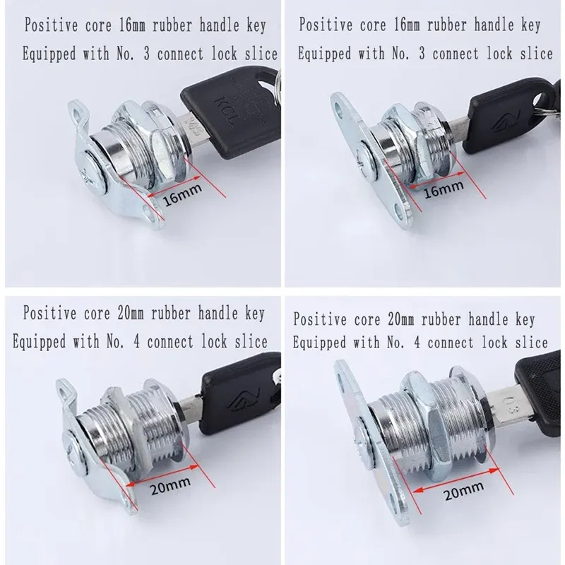 Durable Metal File Cabinet Lock with Aluminum Alloy Core for Office, Locker, Mailbox Security - Secure Connecting Rod Lock thumbnail 5