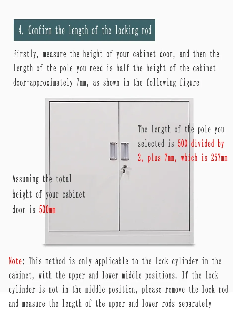 Durable Metal File Cabinet Lock with Aluminum Alloy Core for Office, Locker, Mailbox Security - Secure Connecting Rod Lock showcase 7