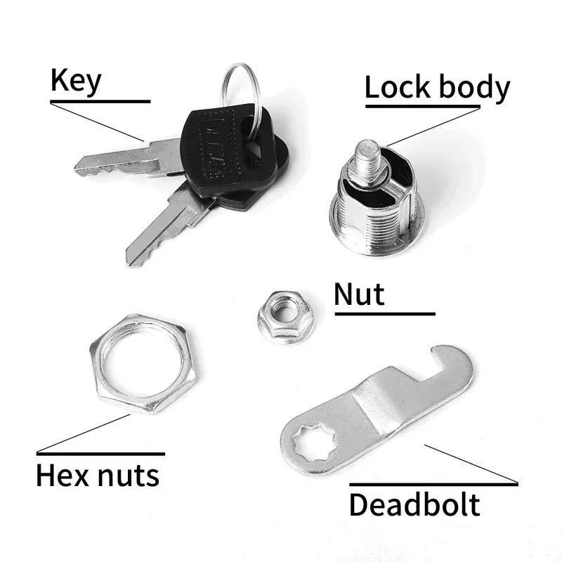 Metal Cylinder Cam Lock with 2 Keys for Cabinets, Lockers, Drawers, Mailboxes, File Cabinets - Available in Same Key or Different Key Options, 16mm thumbnail 5
