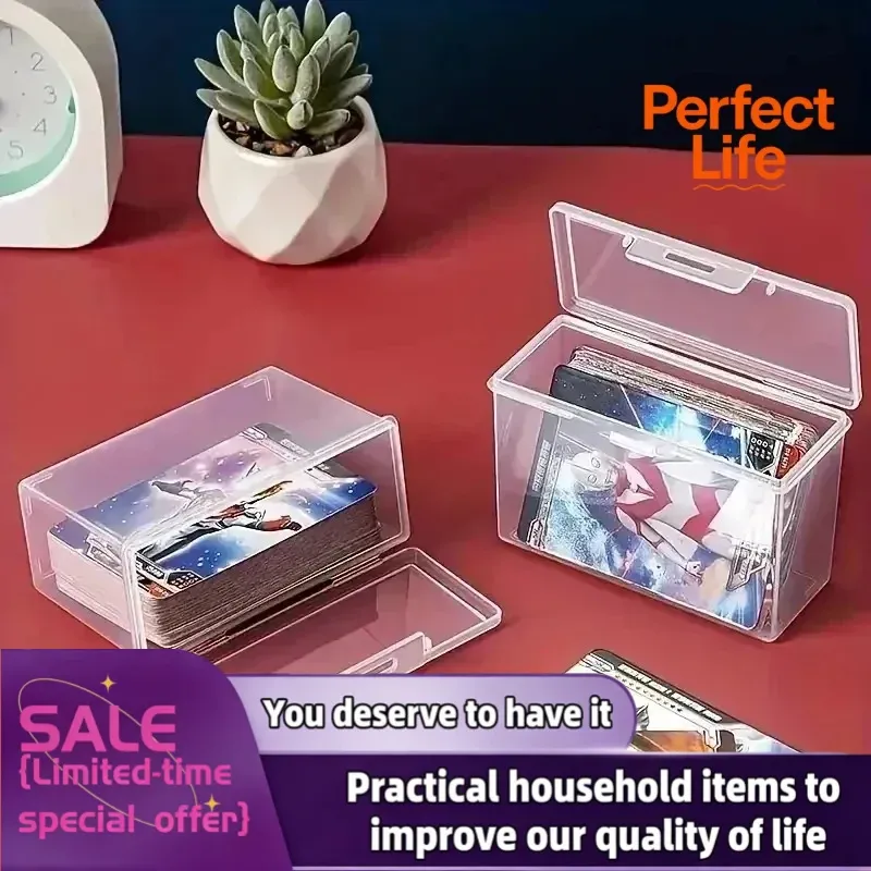 Clear Plastic Card Storage Box Organizer - Durable, Transparent Holder for Game Cards, Business Cards, Collectibles - Compact & Portable 10x6.5x4cm thumbnail 2