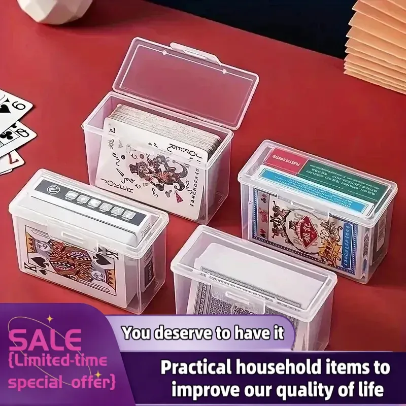 Clear Plastic Card Storage Box Organizer - Durable, Transparent Holder for Game Cards, Business Cards, Collectibles - Compact & Portable 10x6.5x4cm thumbnail 3