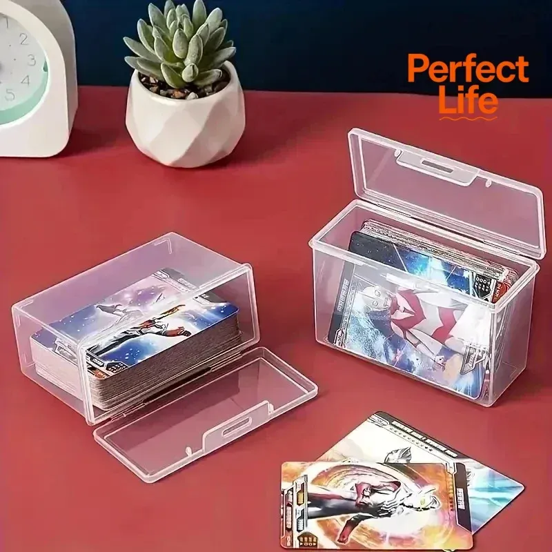 Clear Plastic Card Storage Box Organizer - Durable, Transparent Holder for Game Cards, Business Cards, Collectibles - Compact & Portable 10x6.5x4cm showcase 2