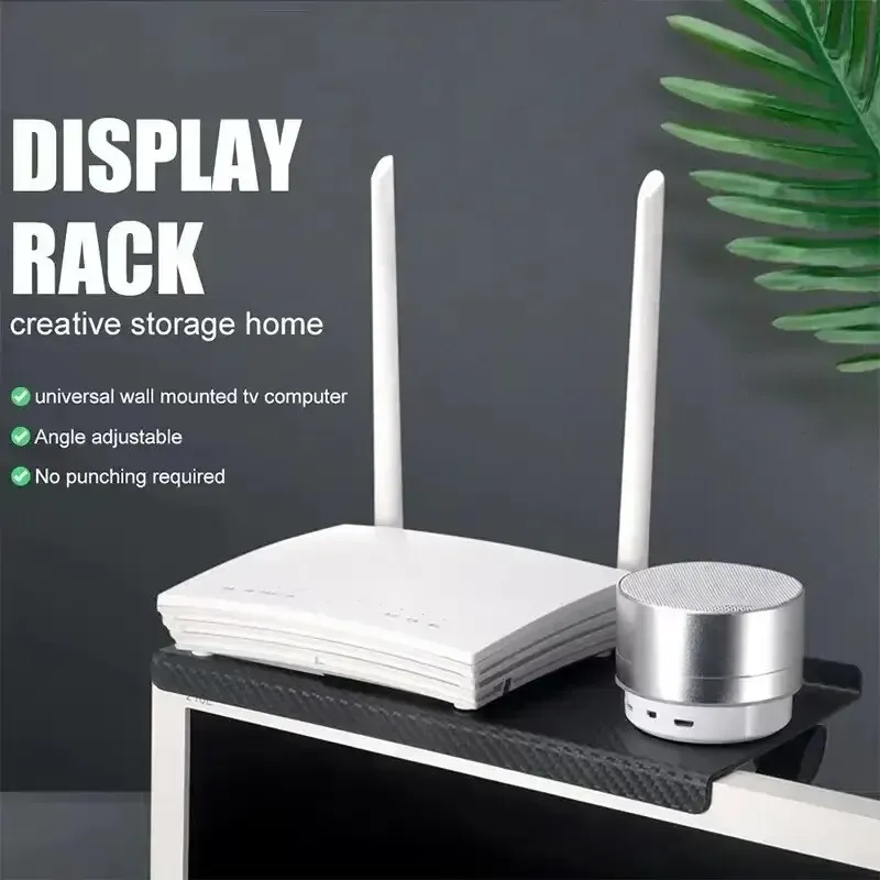 Adjustable Computer TV Screen Top Shelf Mount Holder for Wireless Router Set-top Box - Durable ABS Plastic with Non-Slip Grip, Black/White Options showcase 5