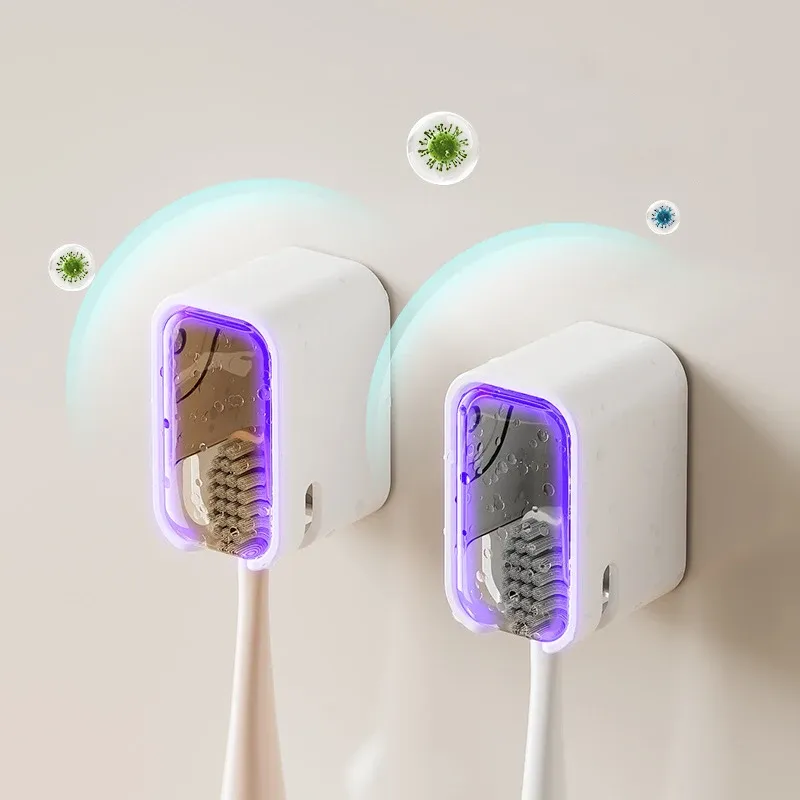 2PCS Wall Mounted Toothbrush Holder Flip-top Dustproof Storage Box for Electric Toothbrushes - Bathroom Organizer showcase 3