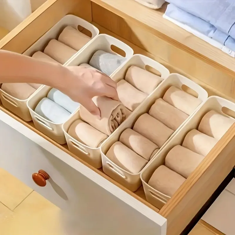 10pcs Large Capacity Multifunctional Storage Box for Desktop Sundries, Underwear, and Home Organization - Durable Plastic Organizer Bins showcase 6