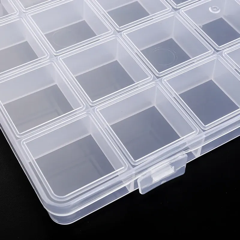 Transparent Plastic Storage Container Box Organizer for Jewelry, Beads, Craft Supplies - Clear Display Case with Multiple Compartments