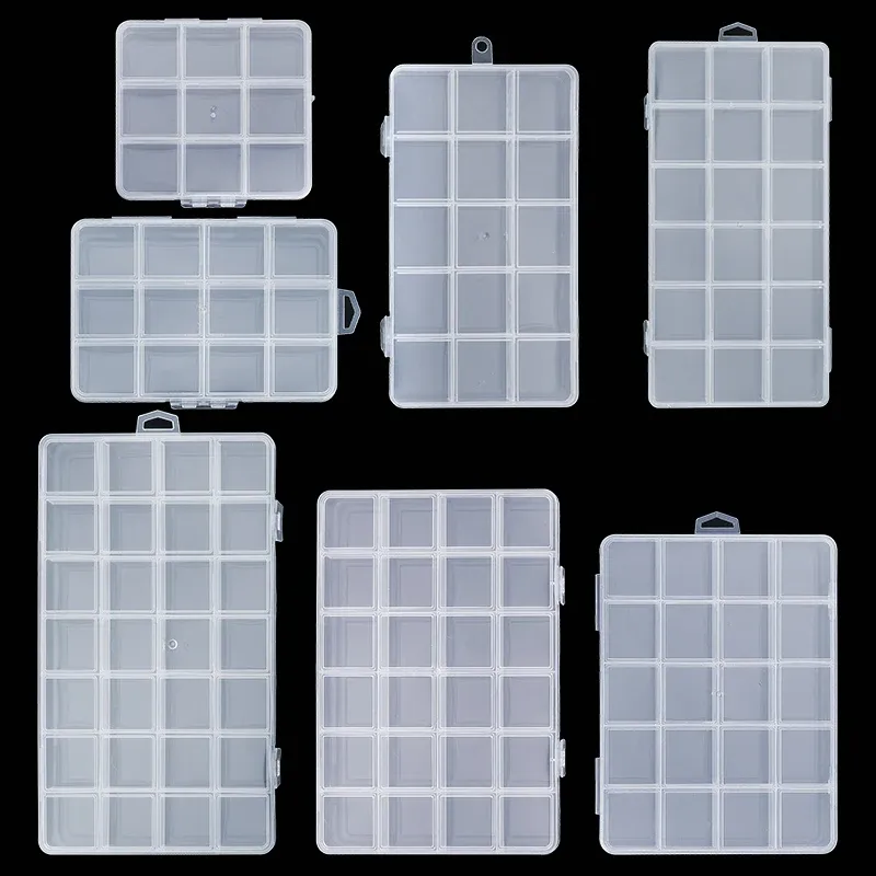 Transparent Plastic Storage Container Box Organizer for Jewelry, Beads, Craft Supplies - Clear Display Case with Multiple Compartments thumbnail 2