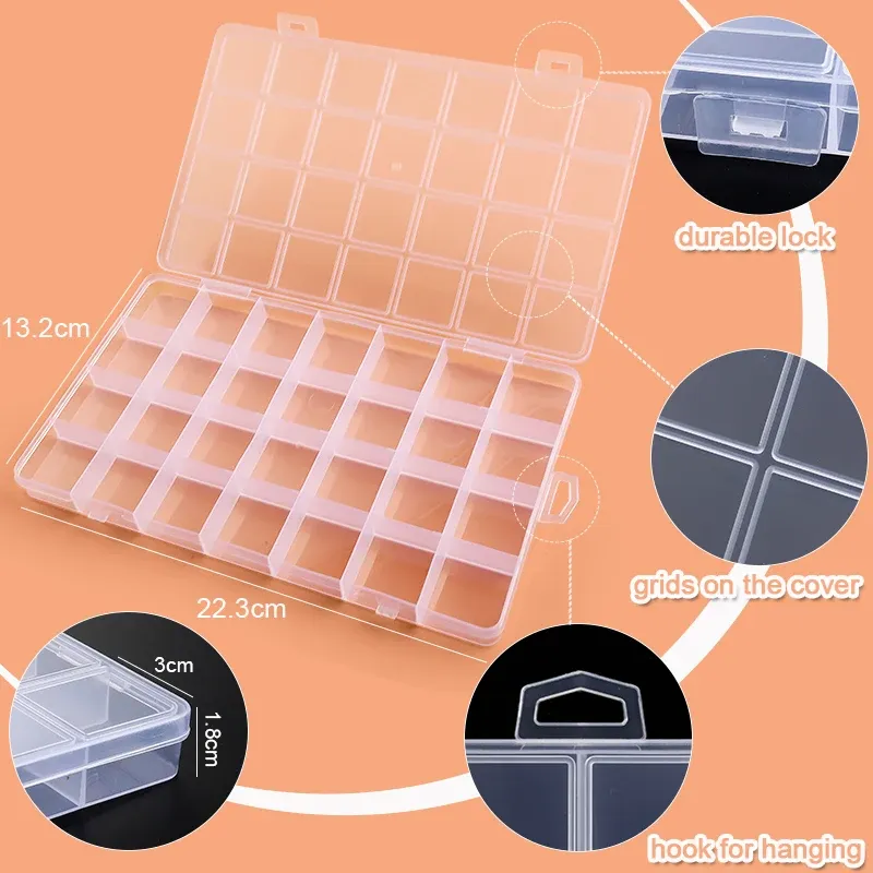 Transparent Plastic Storage Container Box Organizer for Jewelry, Beads, Craft Supplies - Clear Display Case with Multiple Compartments showcase 5