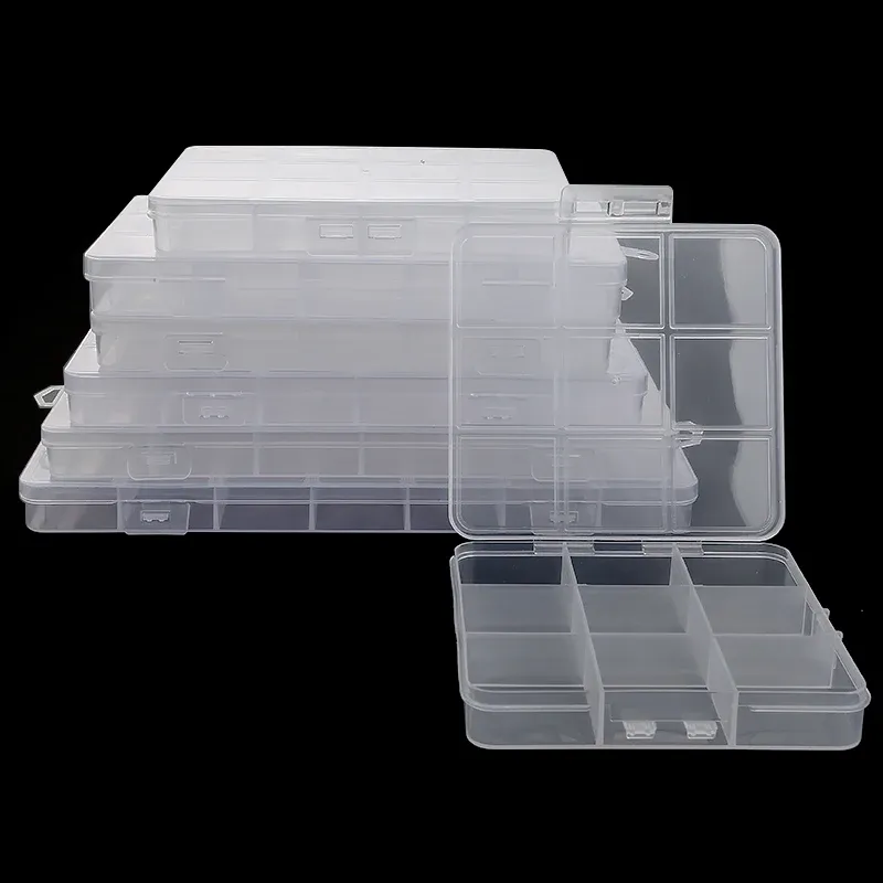 Transparent Plastic Storage Container Box Organizer for Jewelry, Beads, Craft Supplies - Clear Display Case with Multiple Compartments showcase 7
