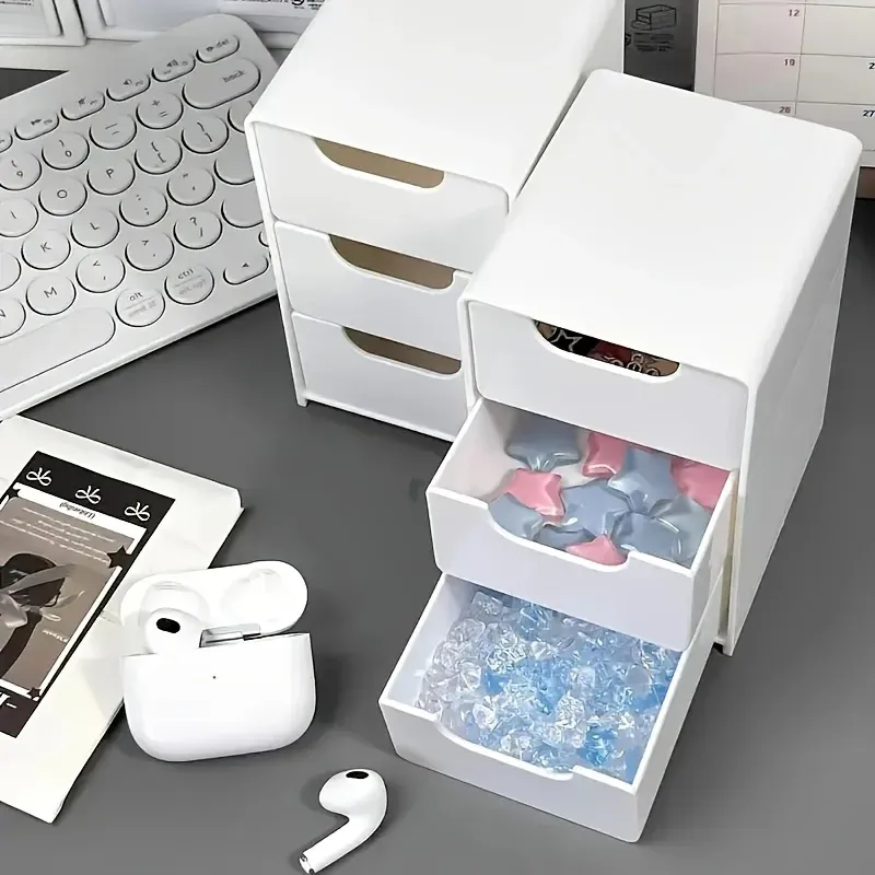 Chic 3-Tier Desk Organizer with Drawers - Portable Storage Box for Office Supplies, Makeup, Jewelry, Crafts & More showcase 5
