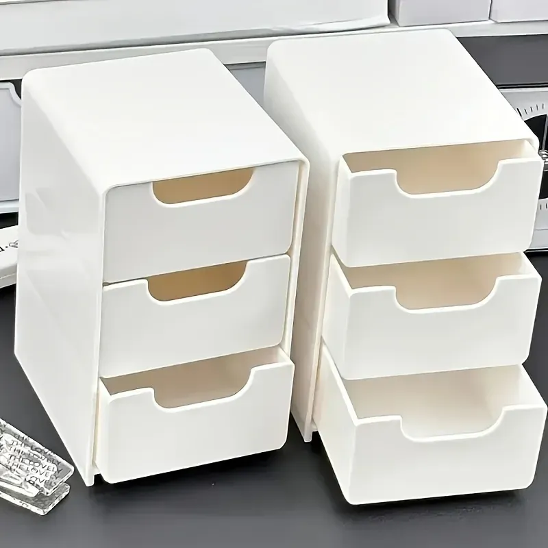 Chic 3-Tier Desk Organizer with Drawers - Portable Storage Box for Office Supplies, Makeup, Jewelry, Crafts & More showcase 8