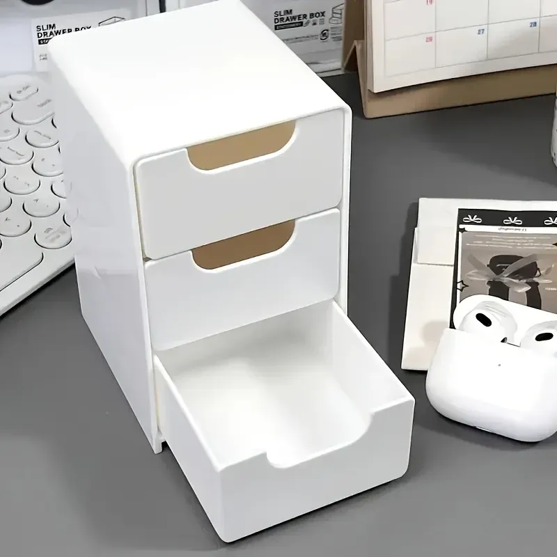 Chic 3-Tier Desk Organizer with Drawers - Portable Storage Box for Office Supplies, Makeup, Jewelry, Crafts & More showcase 10