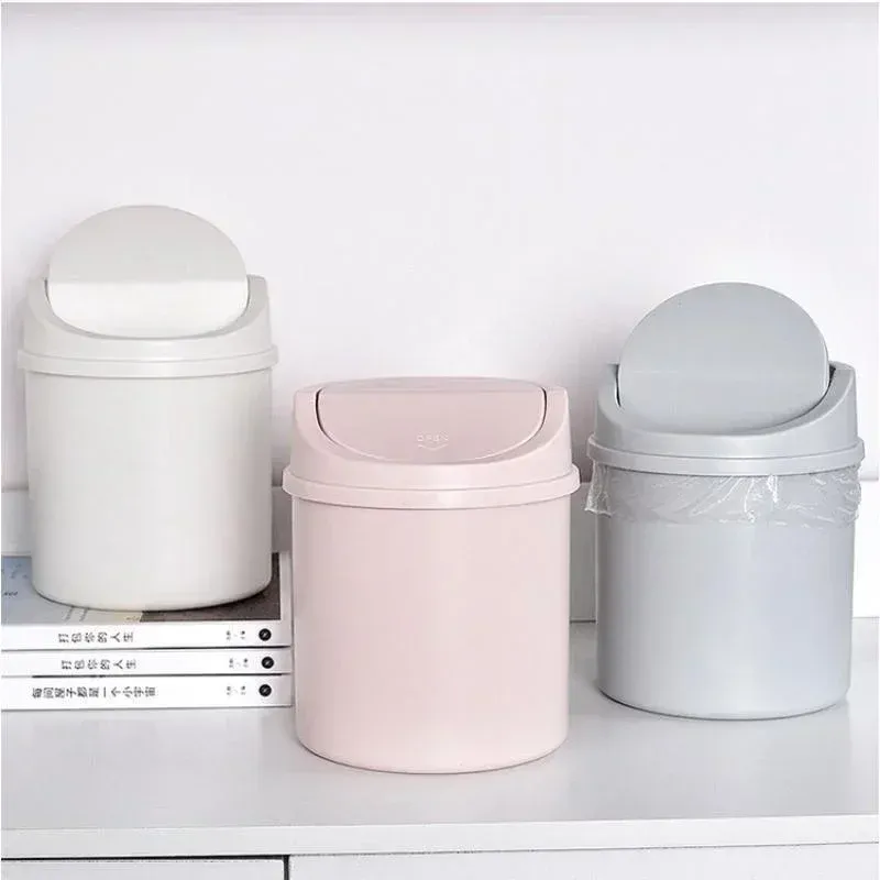 Mini Desktop Trash Can with Flip Lid, Small Plastic Waste Bin for Bedroom, Office Desk, Workspace Storage Box, Compact and Easy Clean showcase 6