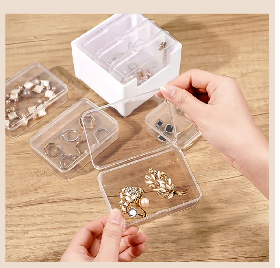 Durable Plastic Cable Organizer Storage Box with 7 Small Compartments and Large Base Tray - Ideal for Office Supplies, Electronics Accessories, Jewelry, and Daily Essentials thumbnail 5