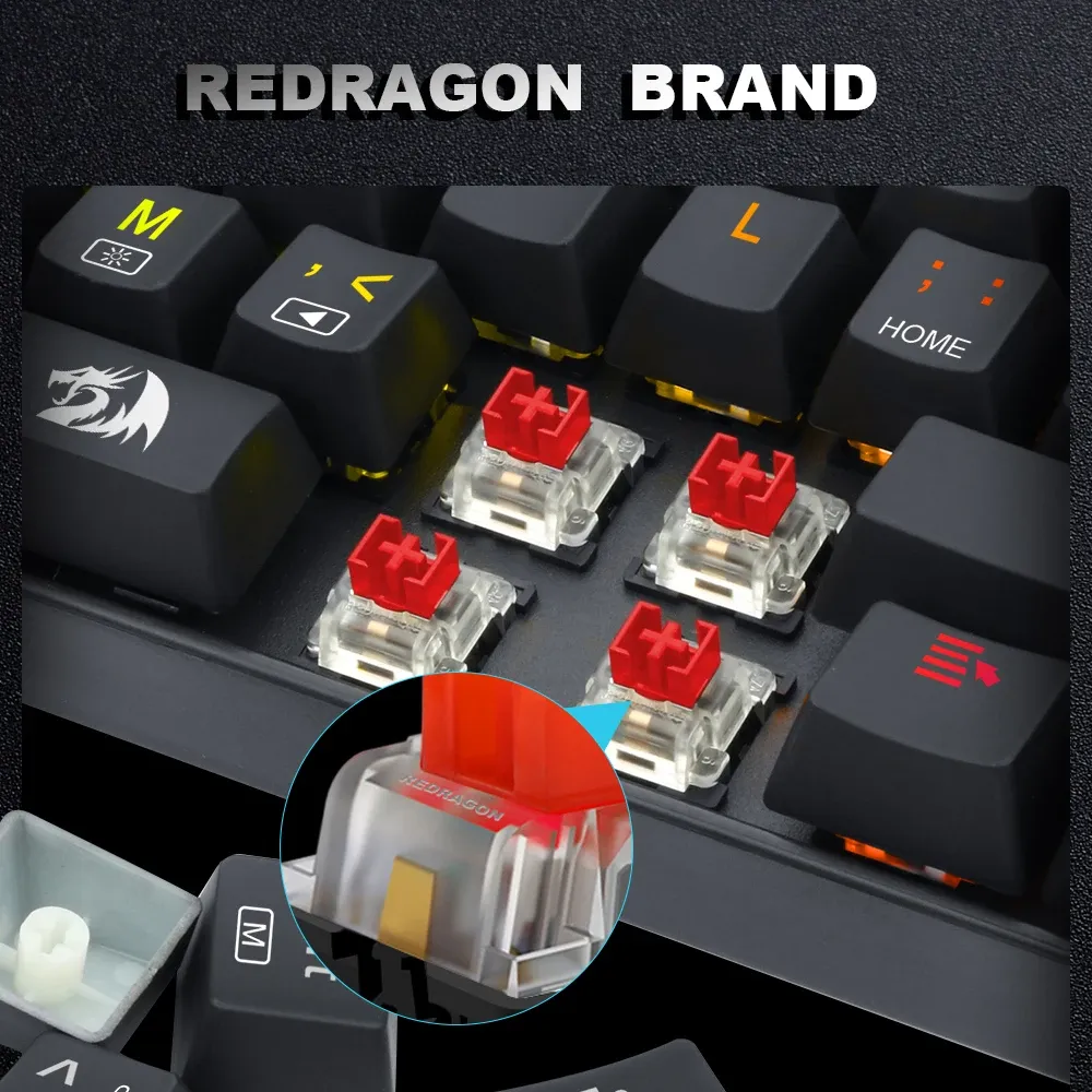 REDRAGON Mechanical Keyboard Switches - RGB MX 3-Pin Clicky, Linear, Tactile Options (Red, Blue, Black, Brown, Purple) for Backlit Keyboards thumbnail 3