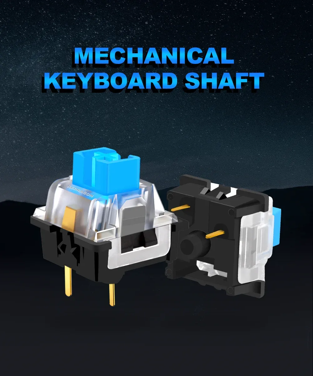 REDRAGON Mechanical Keyboard Switches - RGB MX 3-Pin Clicky, Linear, Tactile Options (Red, Blue, Black, Brown, Purple) for Backlit Keyboards showcase 1