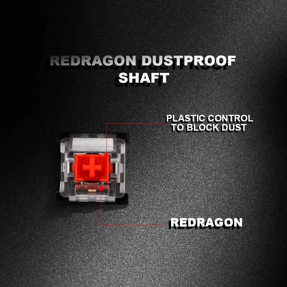 REDRAGON Mechanical Keyboard Switches - RGB MX 3-Pin Clicky, Linear, Tactile Options (Red, Blue, Black, Brown, Purple) for Backlit Keyboards thumbnail 2