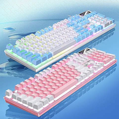 YINDIAO Wired Gaming Keyboard for Laptop & Desktop PC - Low Profile, Full Numpad, Office & Gamer Essential