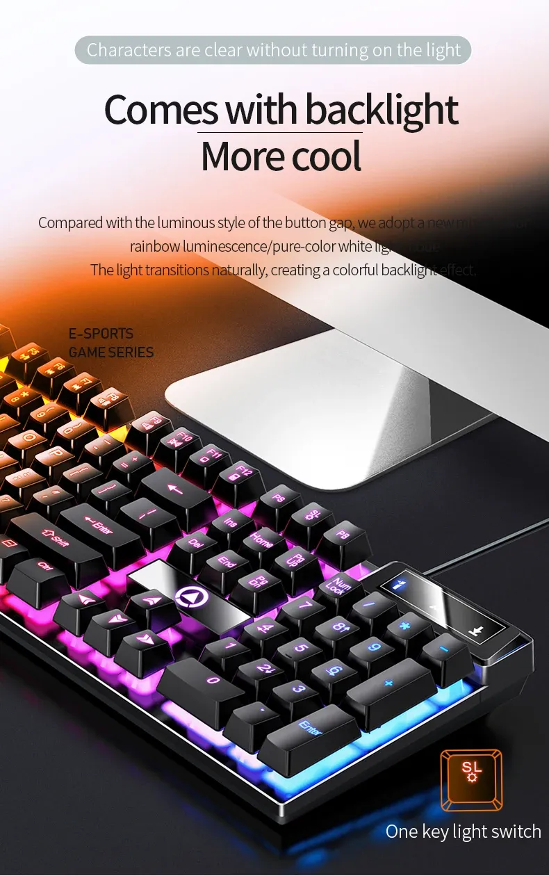 YINDIAO Wired Gaming Keyboard for Laptop & Desktop PC - Low Profile, Full Numpad, Office & Gamer Essential showcase 5