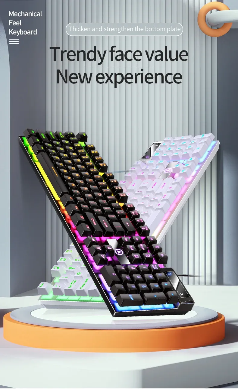 YINDIAO Wired Gaming Keyboard for Laptop & Desktop PC - Low Profile, Full Numpad, Office & Gamer Essential showcase 1