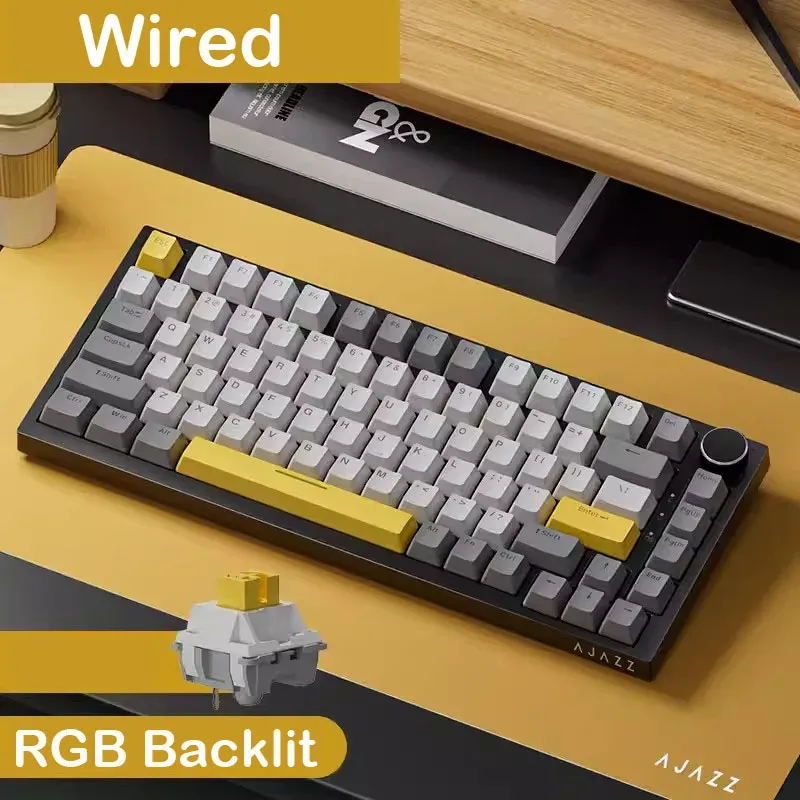 AJAZZ AK820 Pro Tri-Mode Mechanical Gaming Keyboard - 70% Compact RGB Hot-Swappable Layout for PC/Mac, Wired & Wireless Connectivity showcase 2