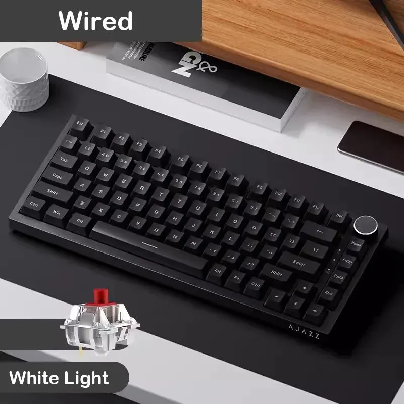 AJAZZ AK820 Pro Tri-Mode Mechanical Gaming Keyboard - 70% Compact RGB Hot-Swappable Layout for PC/Mac, Wired & Wireless Connectivity thumbnail 3