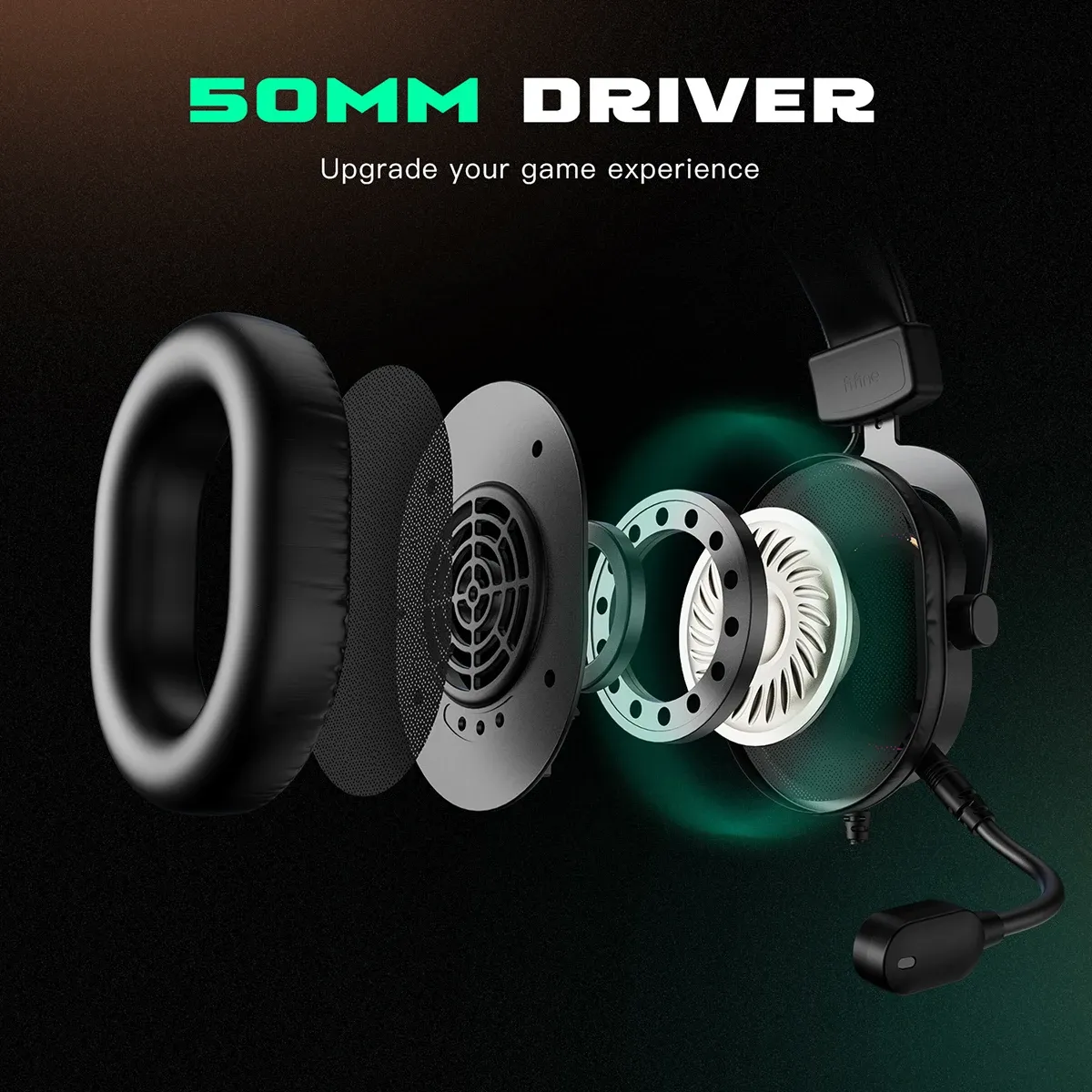 Fifine RGB Gaming Headset with Mic, 7.1 Surround Sound Over-Ear Headphones for PC, PS4, PS5, 3 EQ Modes for Game, Movie, Music, Immersive Audio Experience thumbnail 3
