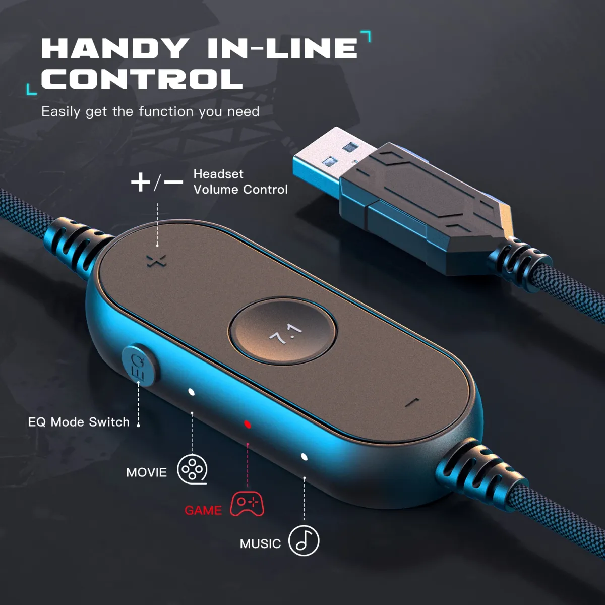 Fifine RGB Gaming Headset with Mic, 7.1 Surround Sound Over-Ear Headphones for PC, PS4, PS5, 3 EQ Modes for Game, Movie, Music, Immersive Audio Experience showcase 4
