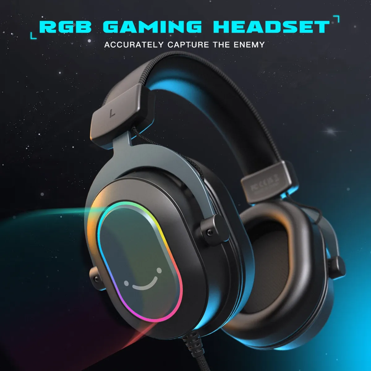 Fifine RGB Gaming Headset with Mic, 7.1 Surround Sound Over-Ear Headphones for PC, PS4, PS5, 3 EQ Modes for Game, Movie, Music, Immersive Audio Experience showcase 7