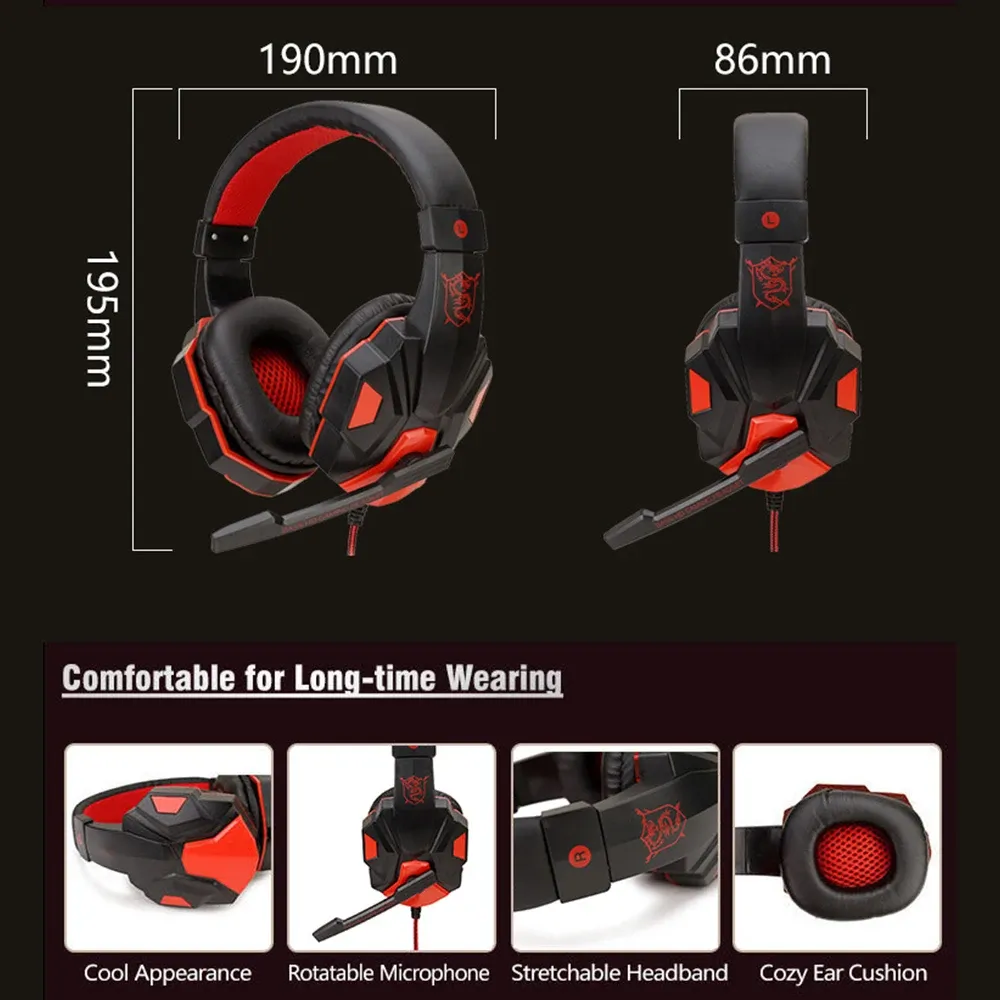 Wired Gaming Headset for PS4/PS5/Xbox/PC/Smartphone with Noise Cancelling Mic, 120° Adjustable, Super Bass, HD Sound, Ergonomic Comfort showcase 6