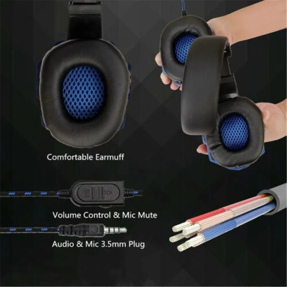 Wired Gaming Headset for PS4/PS5/Xbox/PC/Smartphone with Noise Cancelling Mic, 120° Adjustable, Super Bass, HD Sound, Ergonomic Comfort thumbnail 4