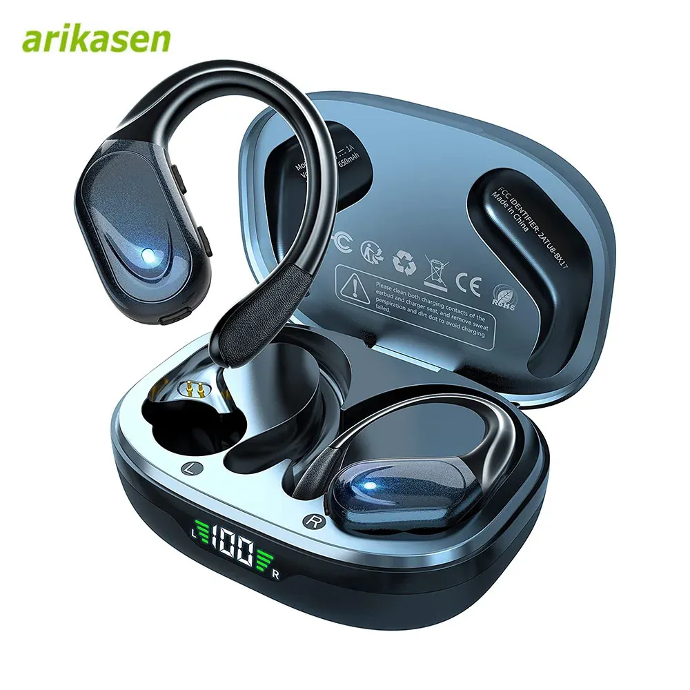 Wireless Sport Earbuds Bluetooth 5.3 Headphones with Noise Cancelling Mic, 75H Playtime, HiFi Stereo Sound, LED Display, USB-C Charging, IPX6 Waterproof for Running & Fitness showcase 1
