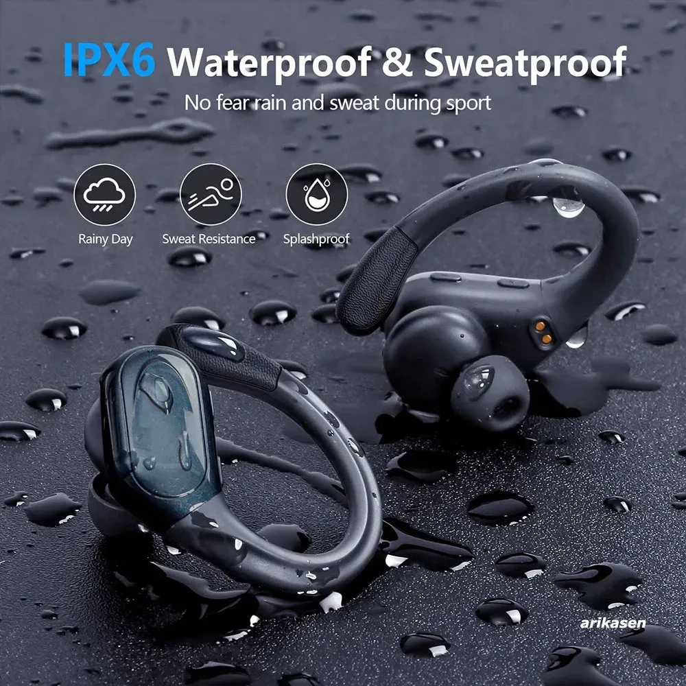Wireless Sport Earbuds Bluetooth 5.3 Headphones with Noise Cancelling Mic, 75H Playtime, HiFi Stereo Sound, LED Display, USB-C Charging, IPX6 Waterproof for Running & Fitness showcase 14