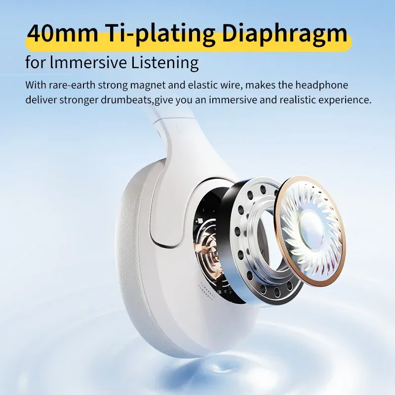 QCY H3 Lite ANC Wireless Headphones with Bluetooth 5.3, 60-Hour Playtime, Foldable Over-Ear Headset with HIFI Sound and Dual Device Connection for Immersive Audio Experience thumbnail 3