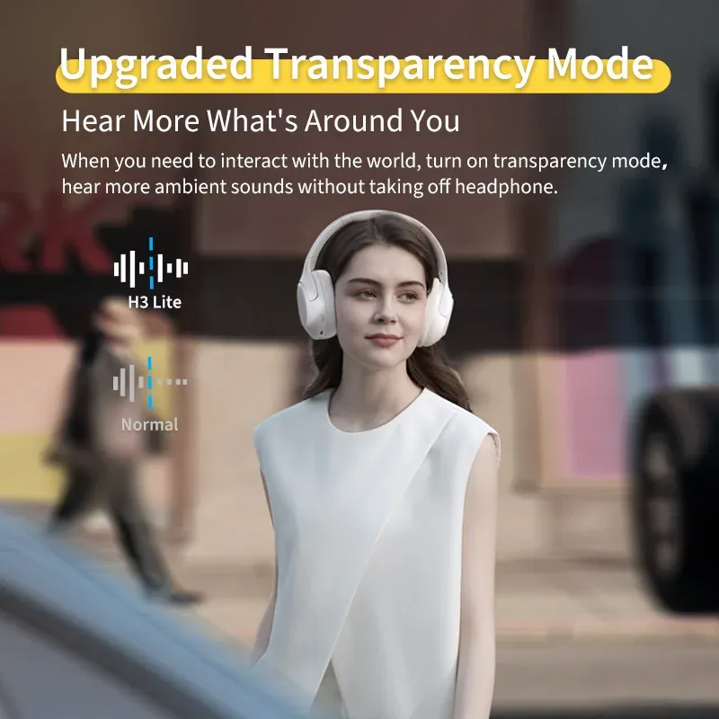 QCY H3 Lite ANC Wireless Headphones with Bluetooth 5.3, 60-Hour Playtime, Foldable Over-Ear Headset with HIFI Sound and Dual Device Connection for Immersive Audio Experience thumbnail 4