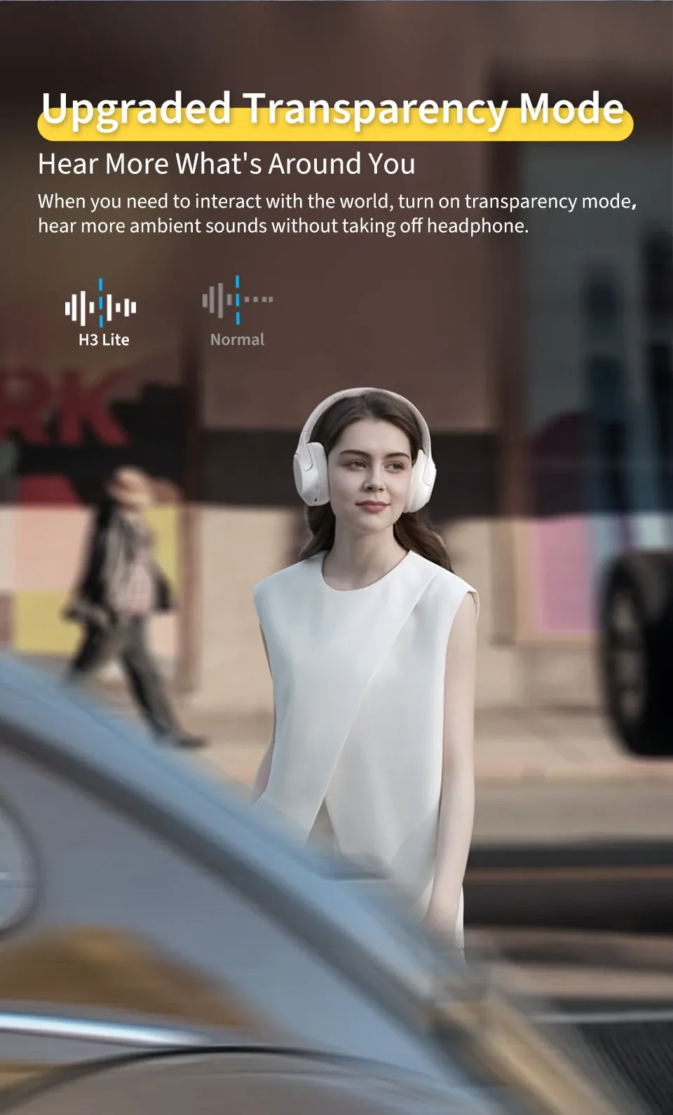 QCY H3 Lite ANC Wireless Headphones with Bluetooth 5.3, 60-Hour Playtime, Foldable Over-Ear Headset with HIFI Sound and Dual Device Connection for Immersive Audio Experience showcase 5