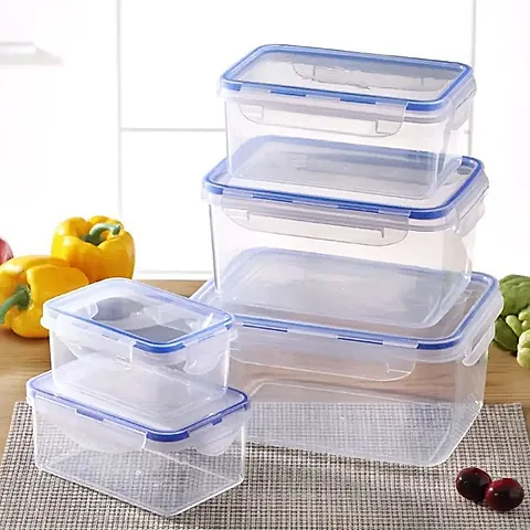 Refrigerator Food Storage Containers with Lids - Clear Plastic Fresh-Keeping Boxes for Kitchen Organization, Portable Stackable Design, Multiple Sizes (550-2200ML)