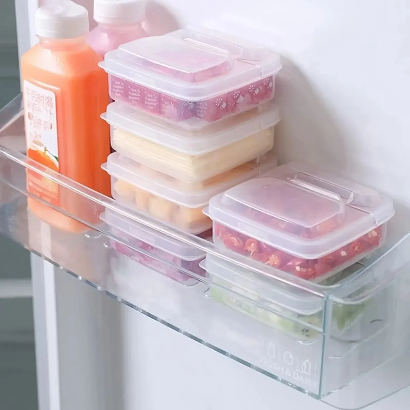 Clear Plastic Sliced Cheese Container with Flip Lid for Fridge - Durable Butter Block Storage Box - Refrigerator Food Organizer thumbnail 6