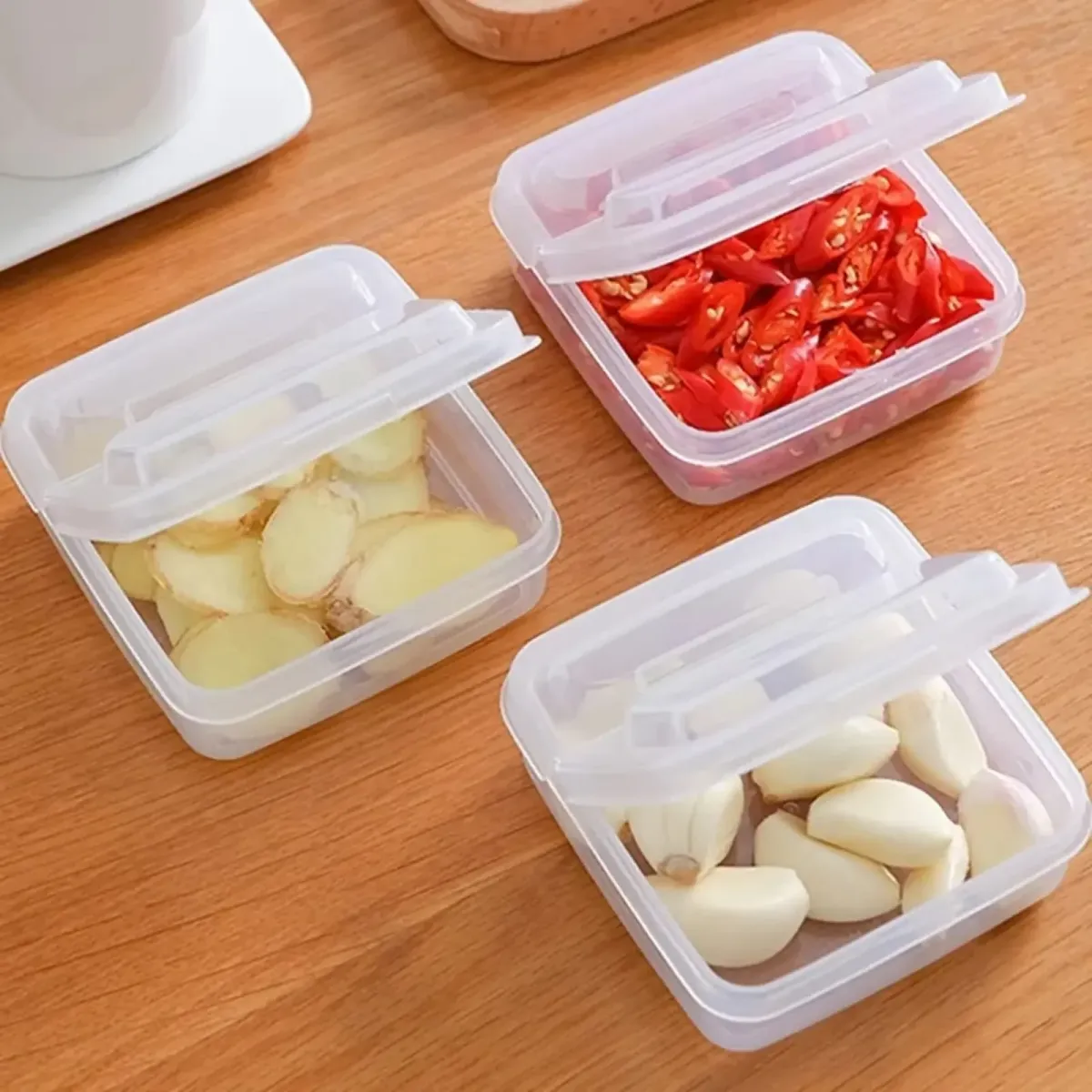 Clear Plastic Sliced Cheese Container with Flip Lid for Fridge - Durable Butter Block Storage Box - Refrigerator Food Organizer showcase 2