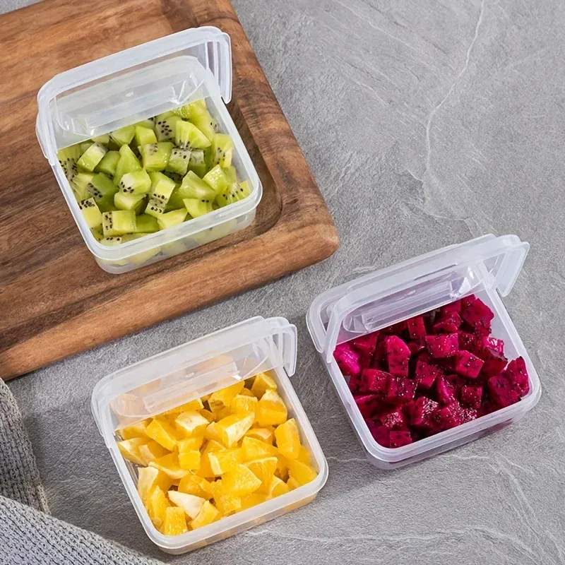 Clear Plastic Sliced Cheese Container with Flip Lid for Fridge - Durable Butter Block Storage Box - Refrigerator Food Organizer showcase 7