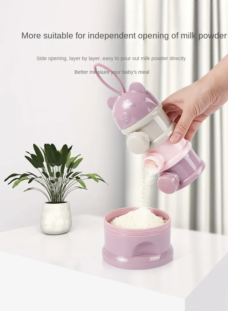 3/4 Tier Portable Milk Powder Container Dispenser Spill Resistant Food Storage Carton for Babies 1-6 Years Old Travel showcase 1