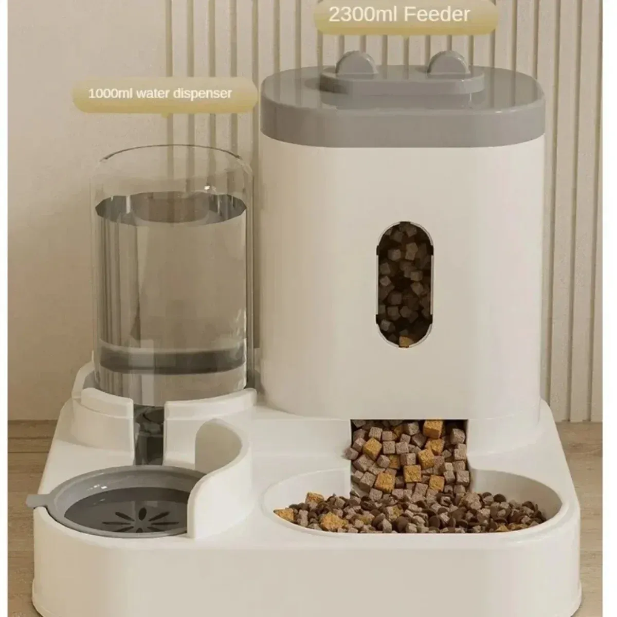 Automatic Pet Feeder Dog Cat Food Bowl with Water Fountain, Large Capacity Dispenser Container, Non-Electric Gravity Feed, Food Grade Stainless Steel & Plastic, Anti-Slip Base, Easy Clean, for Busy Owners thumbnail 5