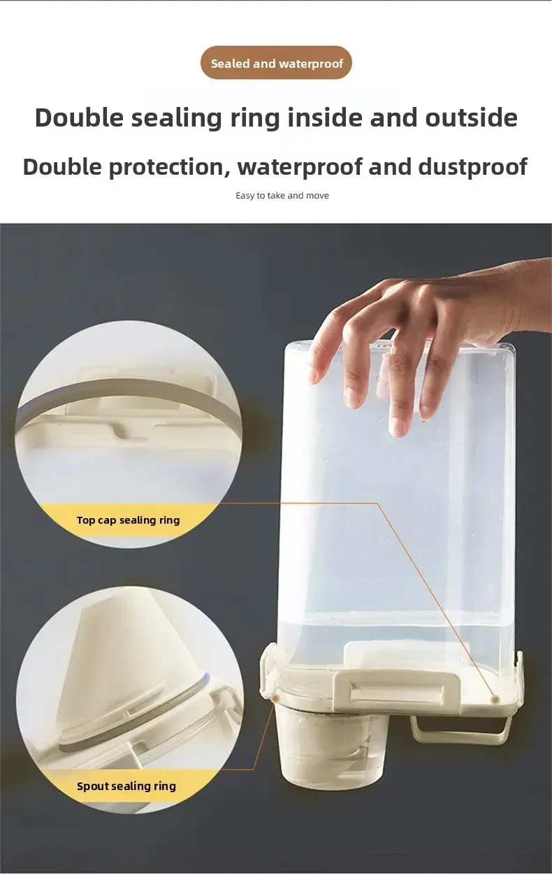 1.75L/2.5L Food Storage Container with Lid, Insect-Proof Moisture-Proof Sealed Grain Rice Dispenser with Measuring Cup, Kitchen Food Storage Tank showcase 4