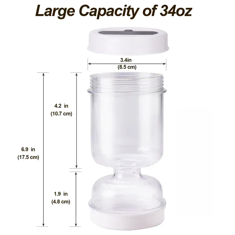 Airtight Olive and Pickle Strainer Jar - Flip Lid Food Storage Container for Kitchen, Reusable Hourglass Design thumbnail 6