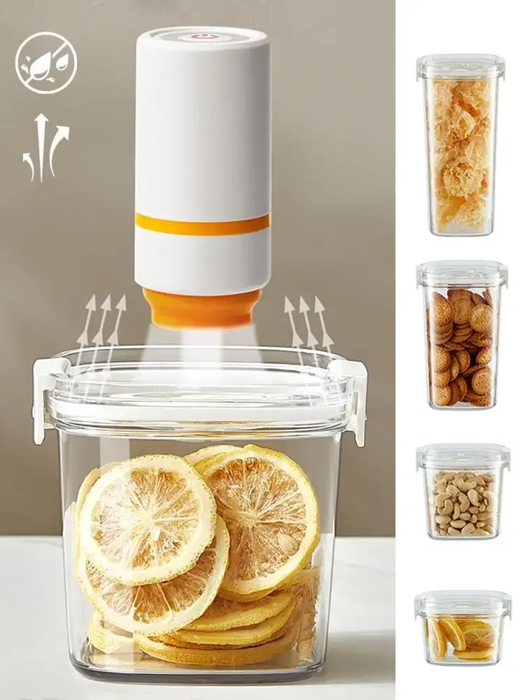 Airtight Vacuum Sealed Food Storage Container Jar for Coffee Beans, Cereals, Tea - Moisture-Proof Kitchen Canister with Pump Option showcase 1