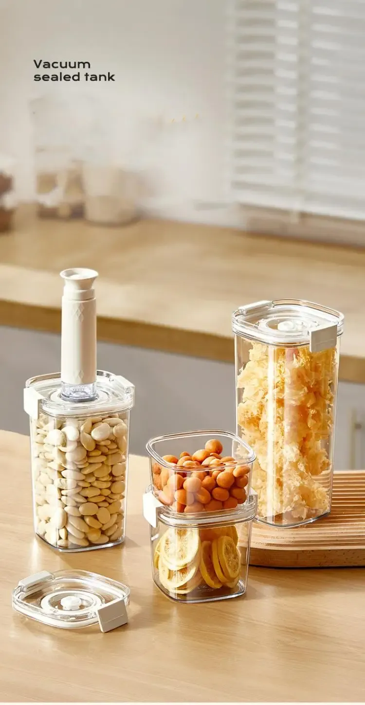 Airtight Vacuum Sealed Food Storage Container Jar for Coffee Beans, Cereals, Tea - Moisture-Proof Kitchen Canister with Pump Option showcase 2