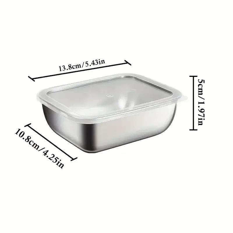 5PCS Stainless Steel Food Storage Containers Stackable Meal Prep Lunch Boxes with Clear Leak-Proof Lids for Kitchen Fridge Travel - Reusable Eco-Friendly Solution thumbnail 6