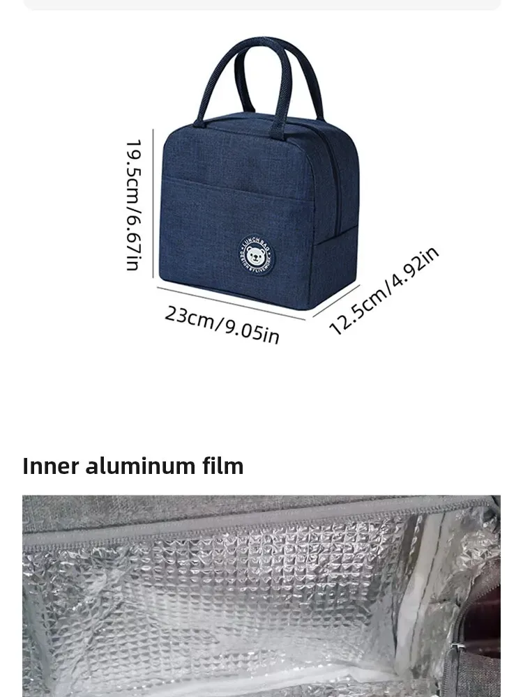Insulated Lunch Bag for Women & Kids: Thermal Cooler Tote Bag, Portable Canvas Food Container with Ice Pack, Ideal for Picnics & Daily Use showcase 4