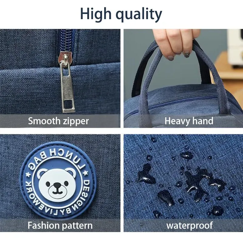 Insulated Lunch Bag for Women & Kids: Thermal Cooler Tote Bag, Portable Canvas Food Container with Ice Pack, Ideal for Picnics & Daily Use thumbnail 6