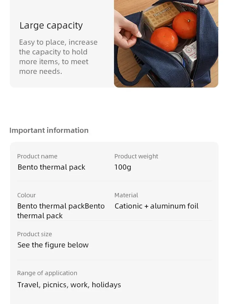 Insulated Lunch Bag for Women & Kids: Thermal Cooler Tote Bag, Portable Canvas Food Container with Ice Pack, Ideal for Picnics & Daily Use showcase 3